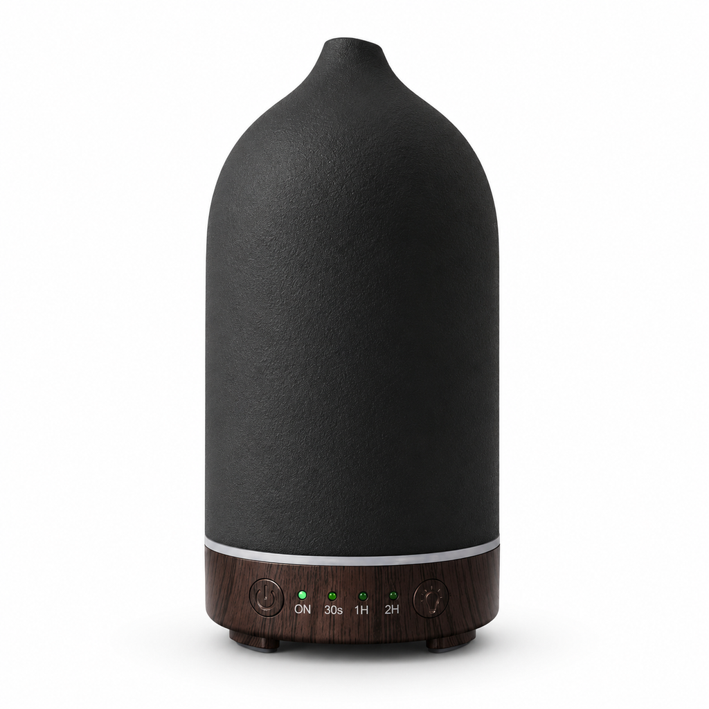Wellvy Ultraschall Diffuser Keramik — Ätherische Öle für Schlaf, Stress & Wohlbefinden