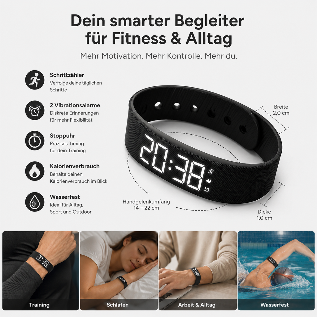 Wellvy Smart Alarm Uhr – Perfekt für Schule, Freizeit & Alltag